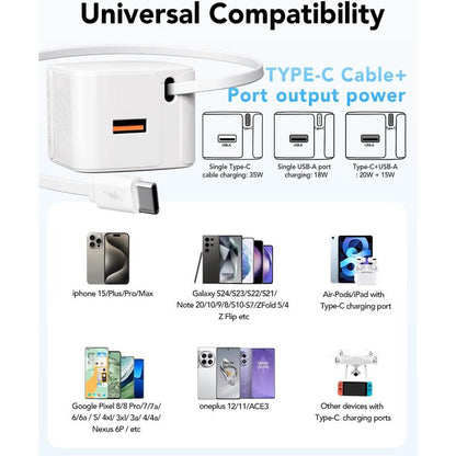 35W Retractable GaN Fast Charger