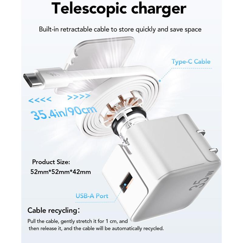 35W Retractable GaN Fast Charger